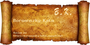 Borsenszky Kata névjegykártya